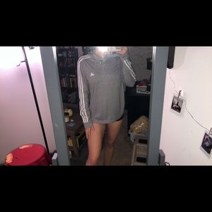 Adidas long sleeve hooded climalite shirt